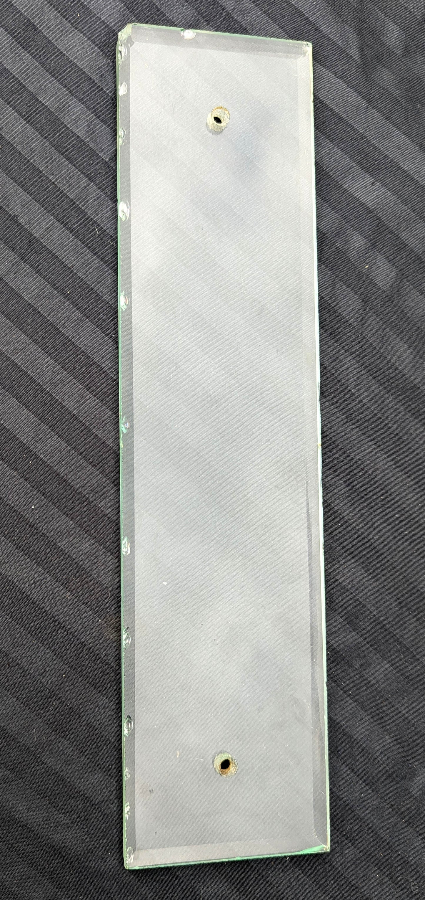 2 available Pair 3.5"x12" Antique Vintage Old Beveled Glass Swinging Door Push Finger Plates