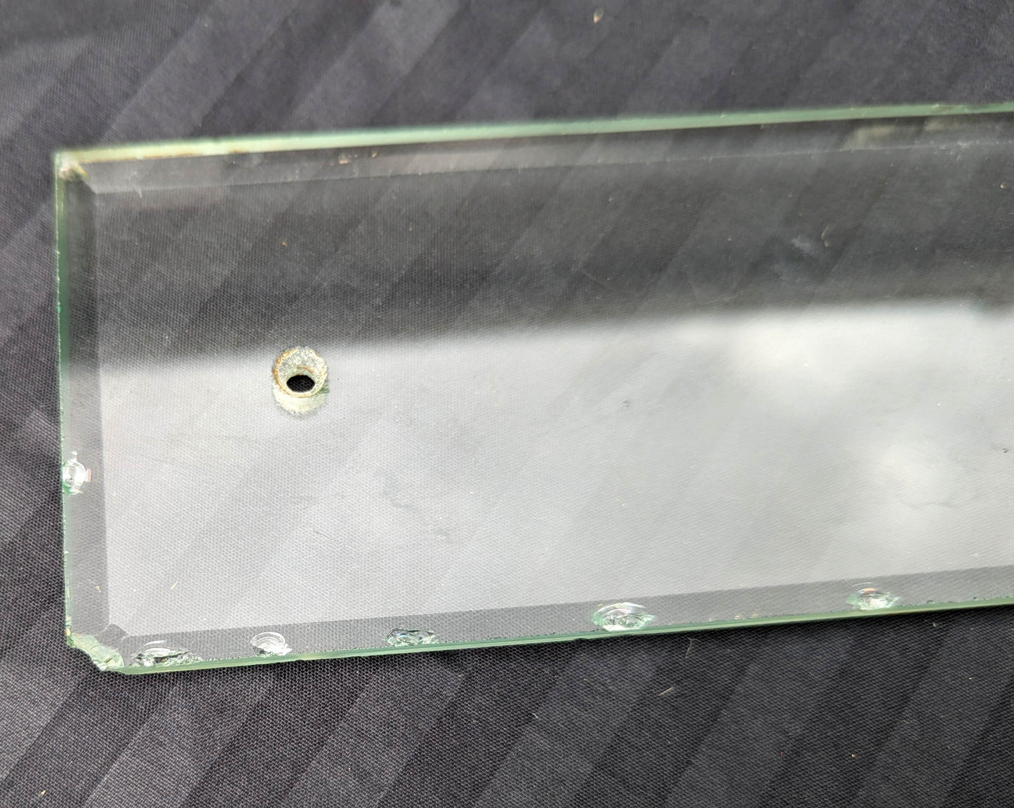 2 available Pair 3.5"x12" Antique Vintage Old Beveled Glass Swinging Door Push Finger Plates