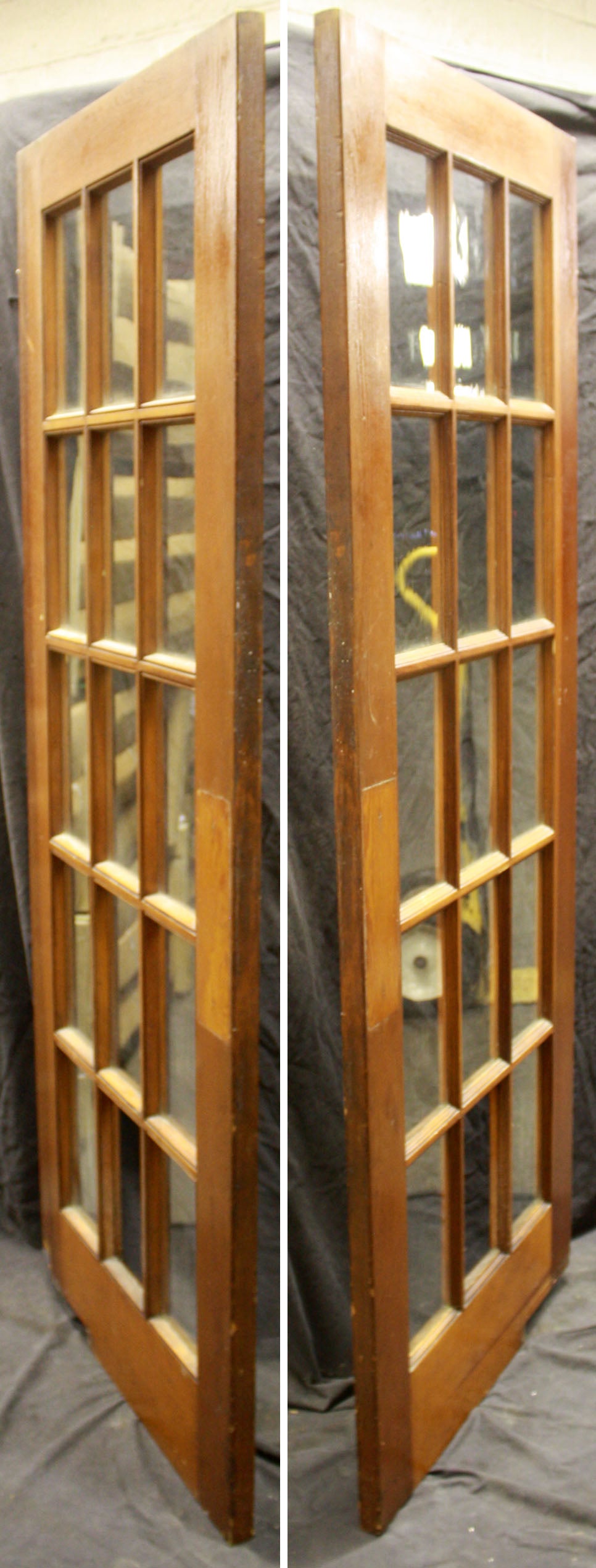 2 available Pair 3.5"x12" Antique Vintage Old Beveled Glass Swinging Door Push Finger Plates