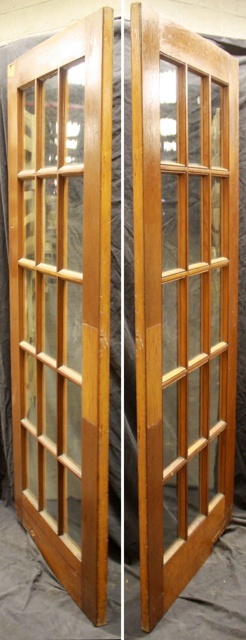2 available Pair 3.5"x12" Antique Vintage Old Beveled Glass Swinging Door Push Finger Plates