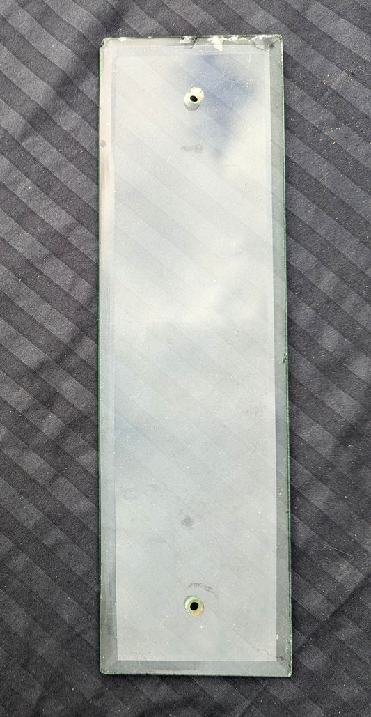 Single 3.5"x12" Antique Vintage Old Clear Beveled Glass Swinging Door Push Finger Plate