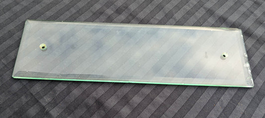 Single 3.5"x12" Antique Vintage Old Clear Beveled Glass Swinging Door Push Finger Plate