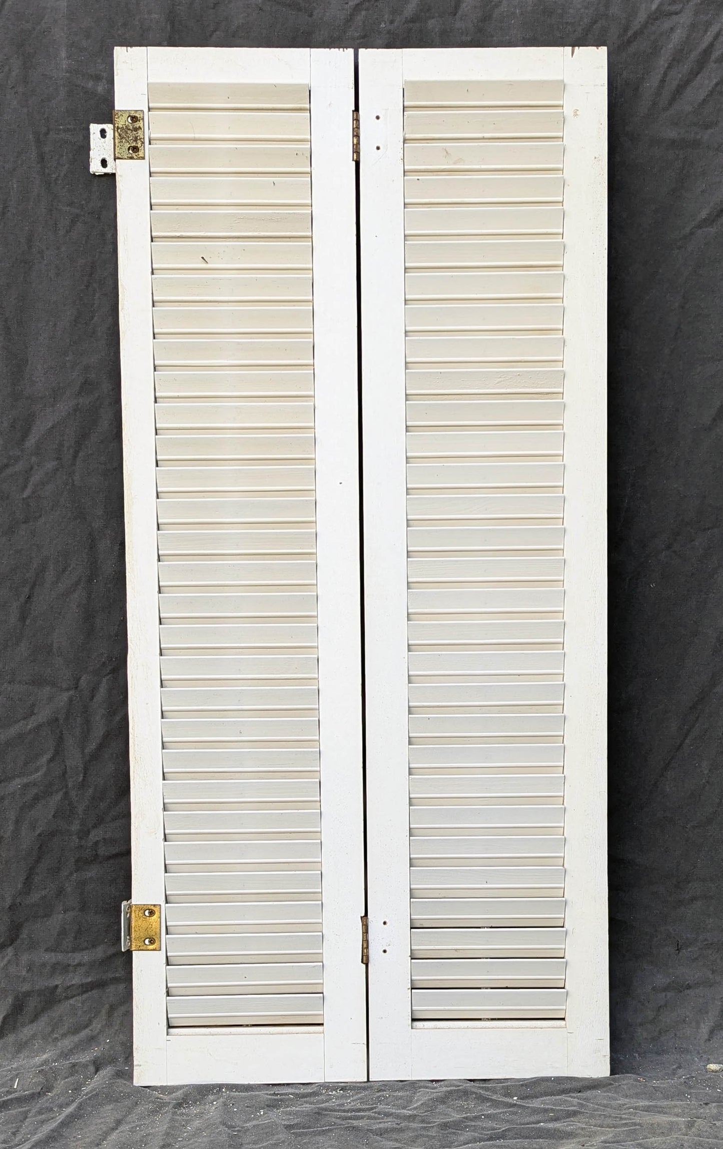 2 available Pair 28"x33" Vintage Antique Old SOLID Wood Wooden Bifold Window Shutter Plantation Style Adjustable Louvers (Copy)