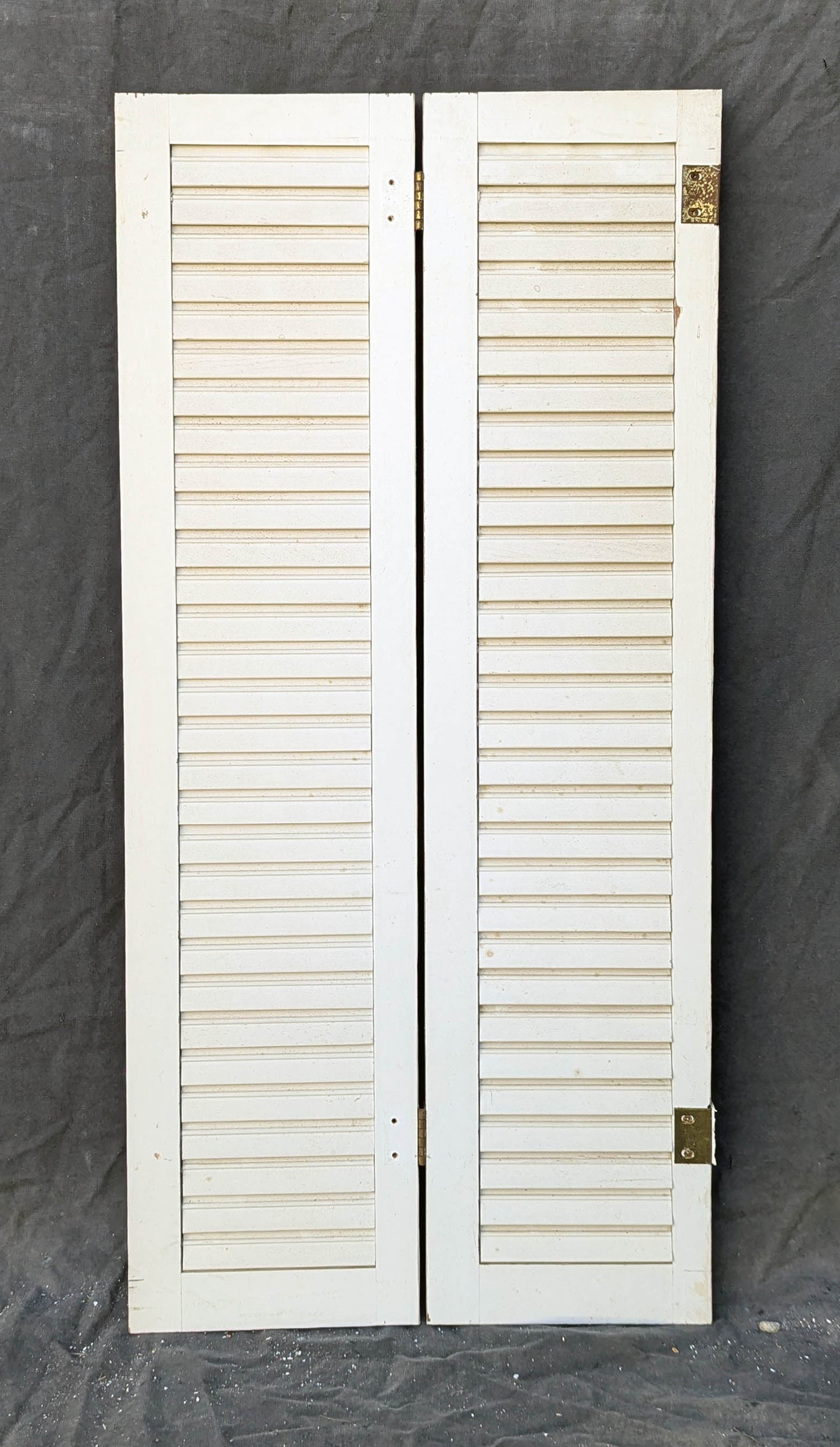2 available Pair 28"x33" Vintage Antique Old SOLID Wood Wooden Bifold Window Shutter Plantation Style Adjustable Louvers (Copy)