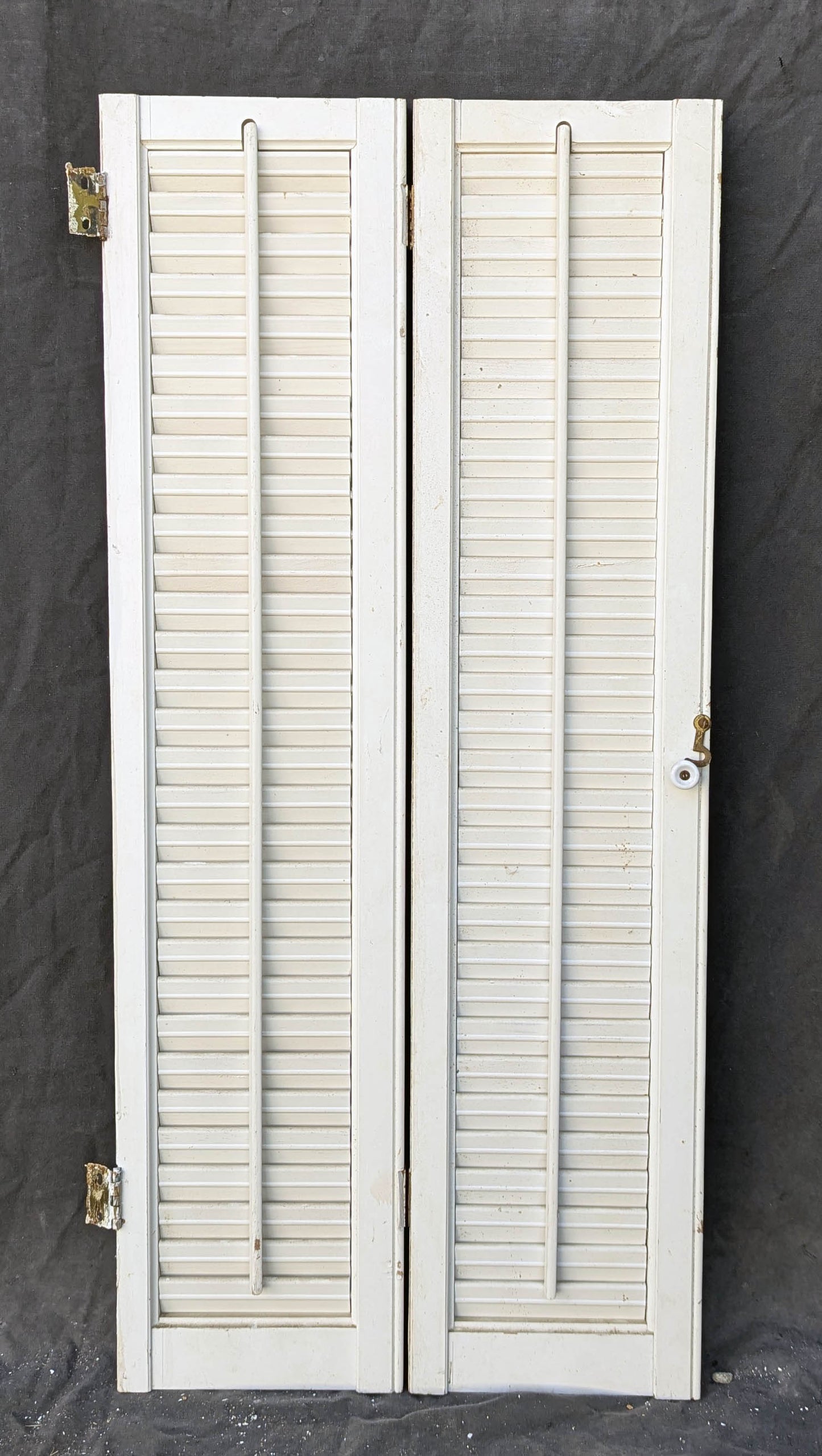 2 available Pair 28"x33" Vintage Antique Old SOLID Wood Wooden Bifold Window Shutter Plantation Style Adjustable Louvers (Copy)