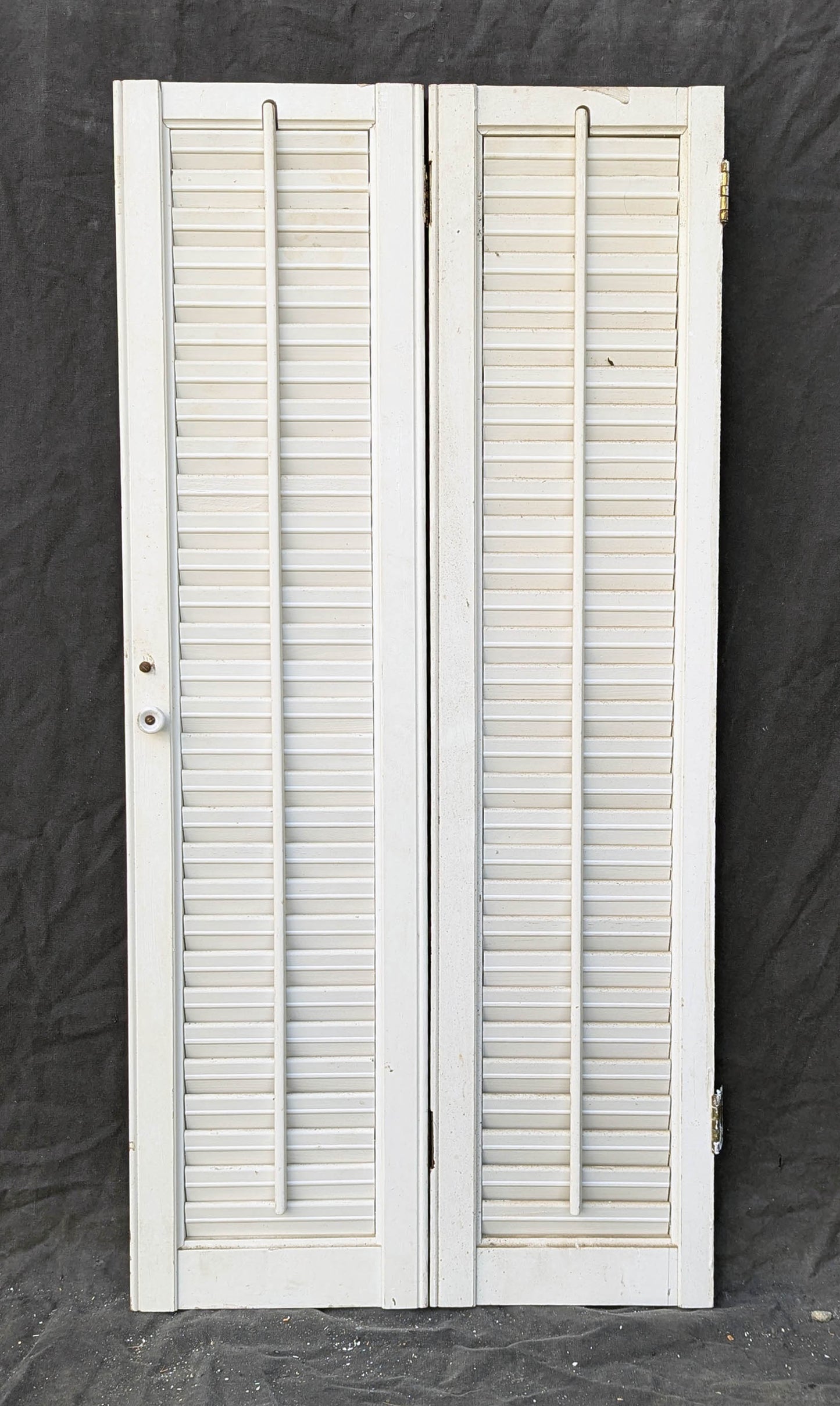 2 available Pair 28"x33" Vintage Antique Old SOLID Wood Wooden Bifold Window Shutter Plantation Style Adjustable Louvers (Copy)