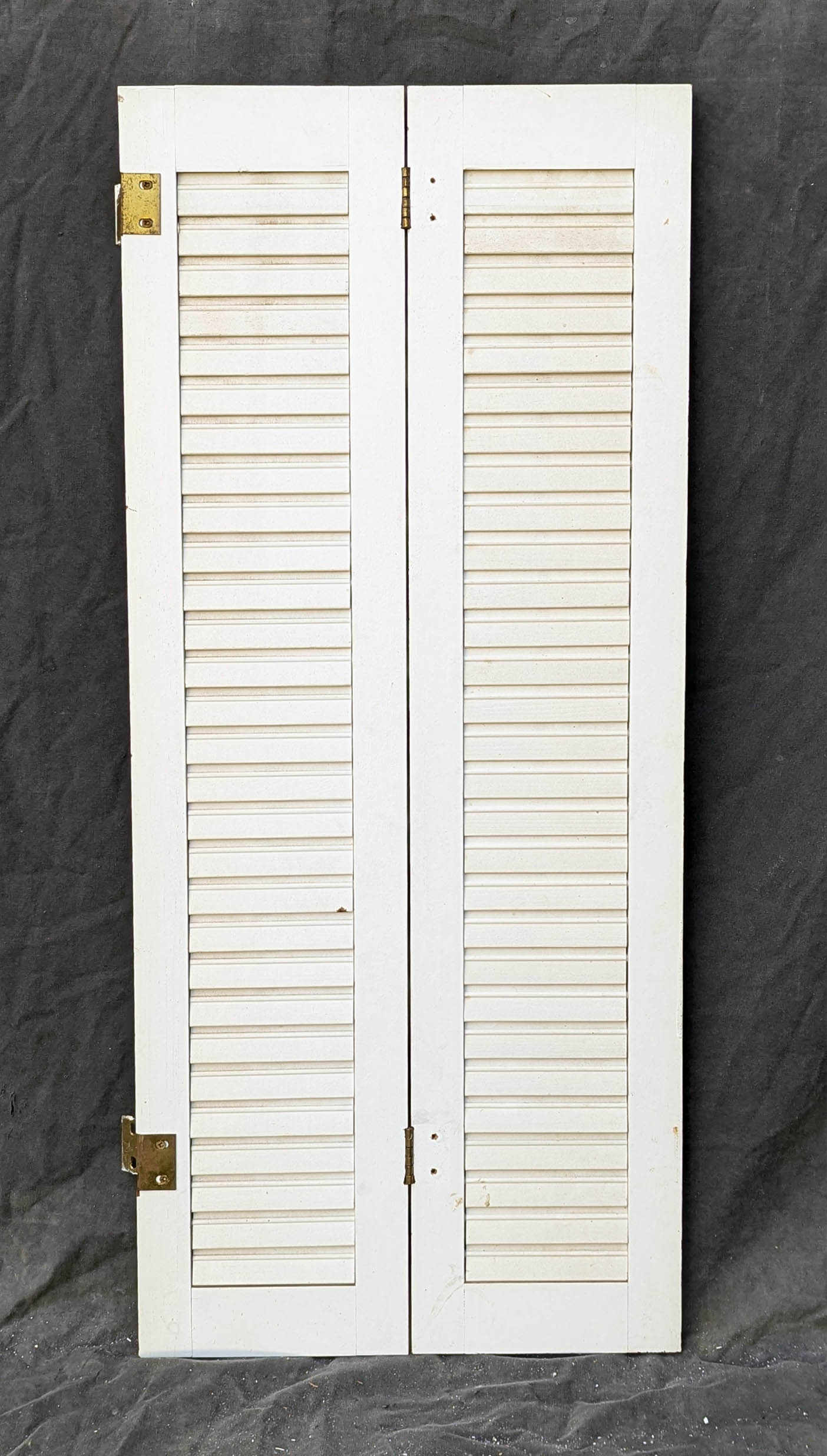 2 available Pair 28"x33" Vintage Antique Old SOLID Wood Wooden Bifold Window Shutter Plantation Style Adjustable Louvers (Copy)