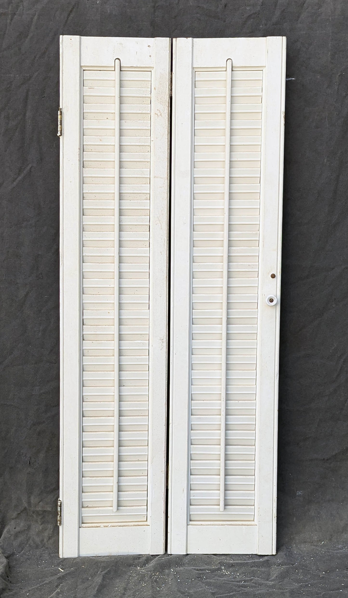 2 available Pair 28"x33" Vintage Antique Old SOLID Wood Wooden Bifold Window Shutter Plantation Style Adjustable Louvers (Copy)