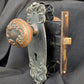 Antique Vintage Old Salvaged Reclaimed Art Nouveau "Sargent" SOLID Brass Door Set Knob Brass Plate Lock Lockset