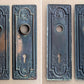 Antique Vintage Old Salvaged Reclaimed Victorian Green Revival "Sargent" SOLID Brass Door Set Knob Brass Plate Lock Lockset