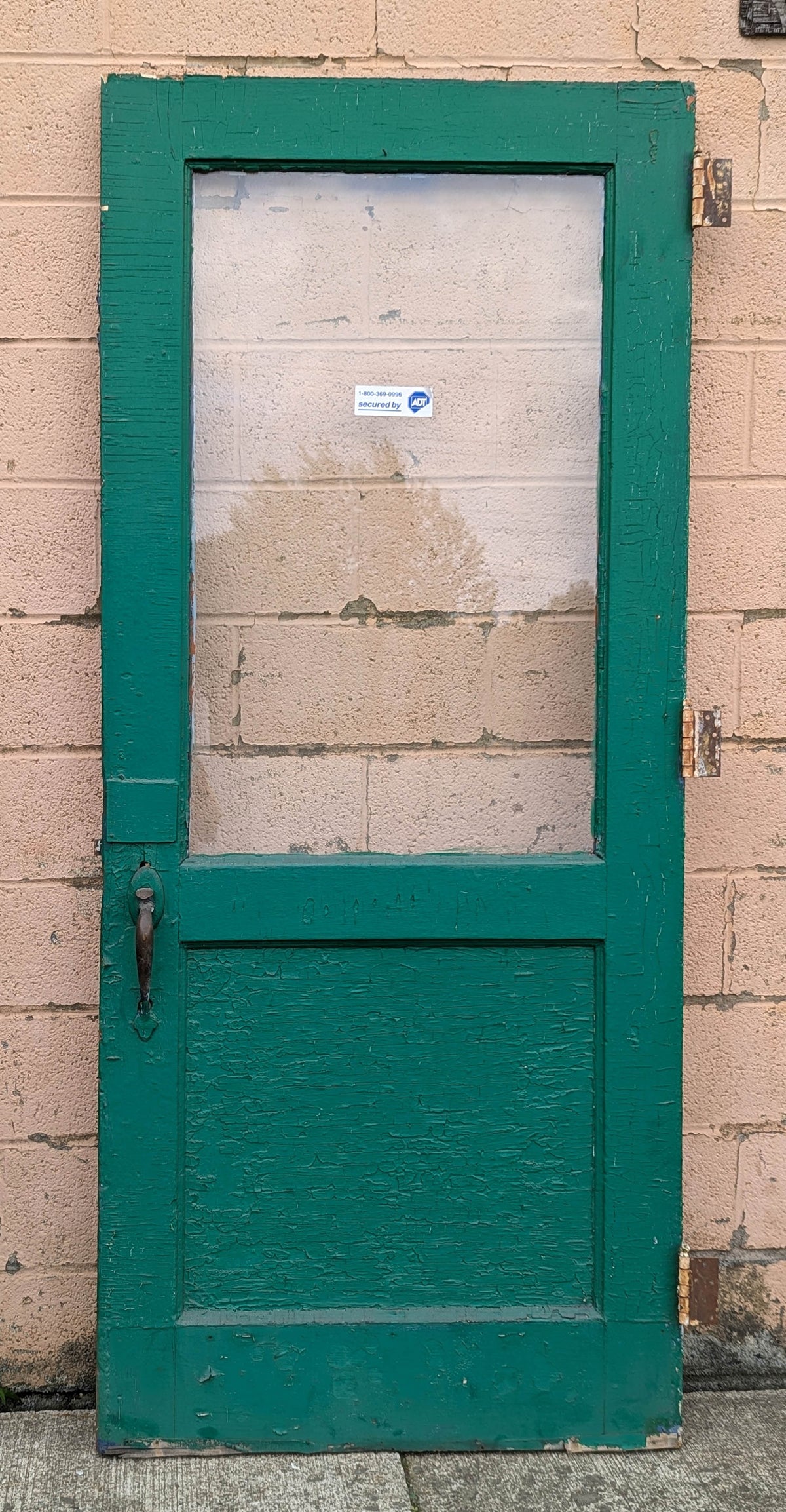 2 available 36"x82"x1.75" Antique Vintage Old Reclaimed Salvaged Wood Wooden Entry Exterior Door Half Length Window Tempered Glass Pane Lite Panel Hardware