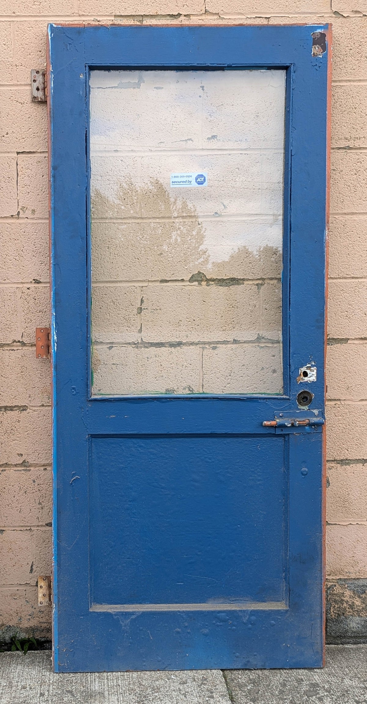 2 available 36"x82"x1.75" Antique Vintage Old Reclaimed Salvaged Wood Wooden Entry Exterior Door Half Length Window Tempered Glass Pane Lite Panel Hardware