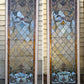 Pair of 28"x82" Antique Vintage Old Salvaged Reclaimed 1889 Victorian Stained Textured Slag Glass Windows Doors Side Lites Gems Jewels