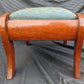 Antique Vintage Old Victorian SOLID Wood Wooden Kneeling Bench Foot Stool Ottoman Stand Floral Blue Fabric Needlepoint Design