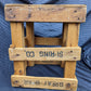Vintage Antique Old "Great Bear Spring Co." Solid Pine Wood Wooden Crate Box Bin Table Foot Step Stool Plant Stand Side Accent Chair Seat Garden Bench