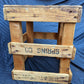 Vintage Antique Old "Great Bear Spring Co." Solid Pine Wood Wooden Crate Box Bin Table Foot Step Stool Plant Stand Side Accent Chair Seat Garden Bench