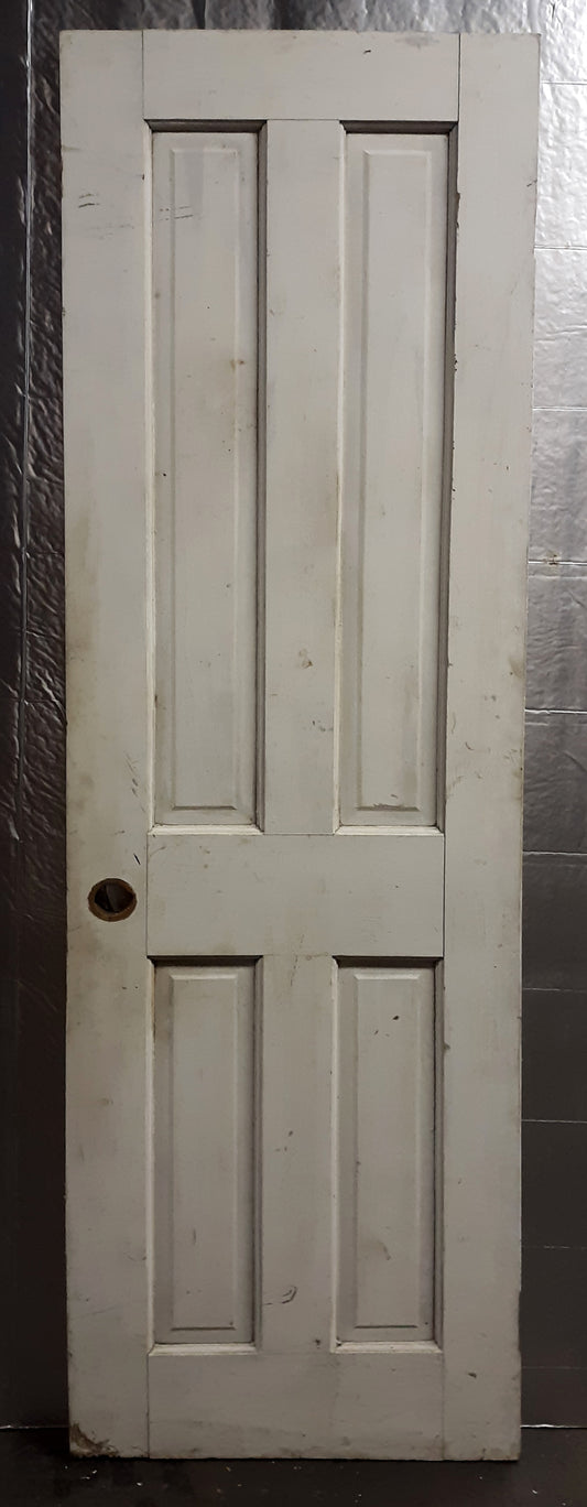 24"x78" Antique Vintage Old Reclaimed Salvaged  Victorian SOLID Wood Wooden Interior Door 4 Panels