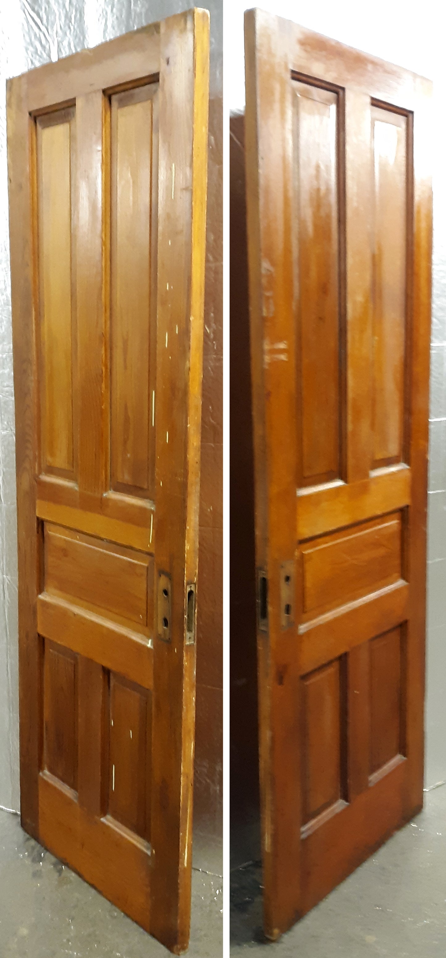 28x78" Antique Vintage Old Reclaimed Salvaged Victorian Interior SOLID Wood Wooden Pantry Door 5 Panels
