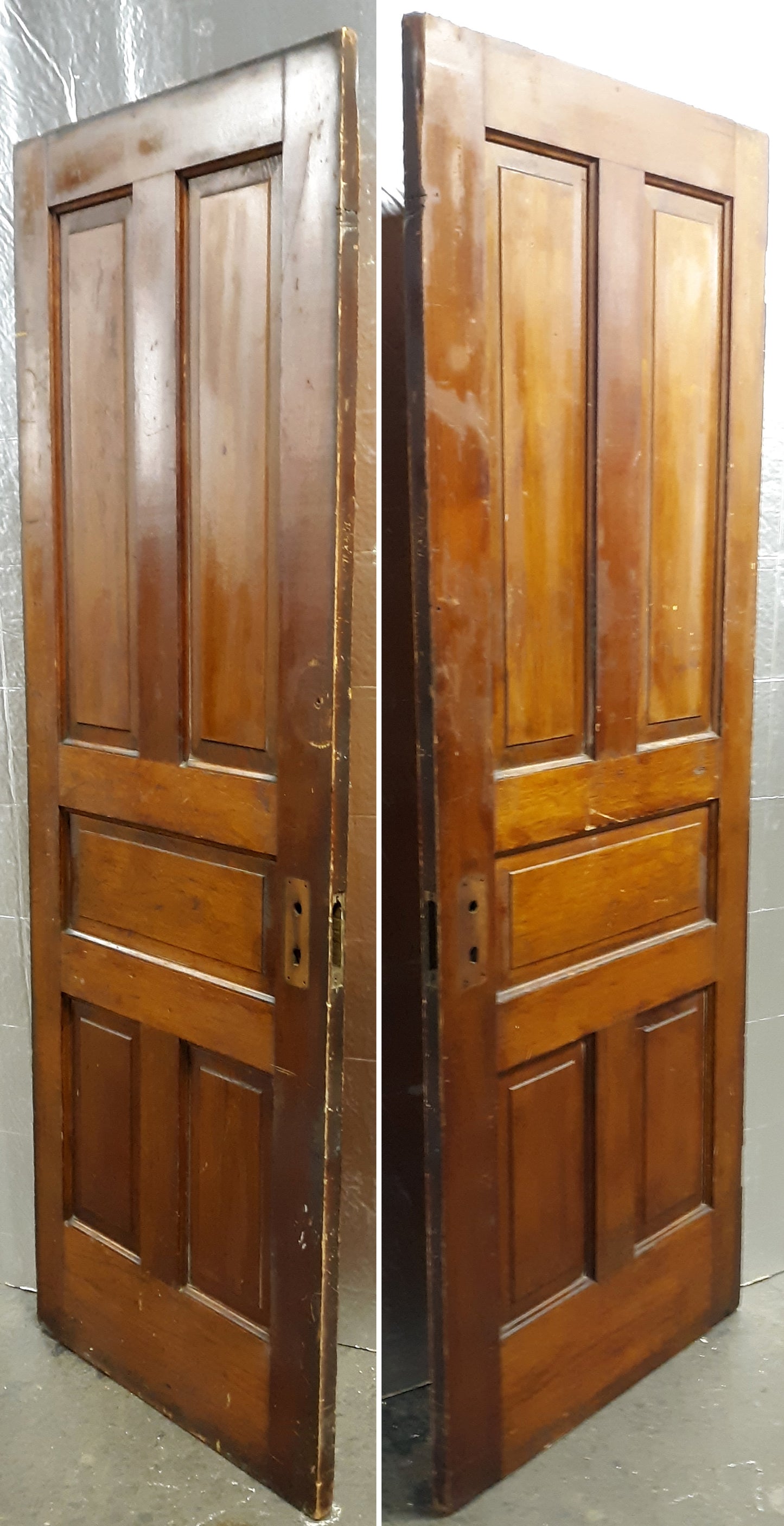 29.5"x78" Antique Vintage Old Reclaimed Salvaged Victorian Interior SOLID Wood Wooden Door 5 Panels