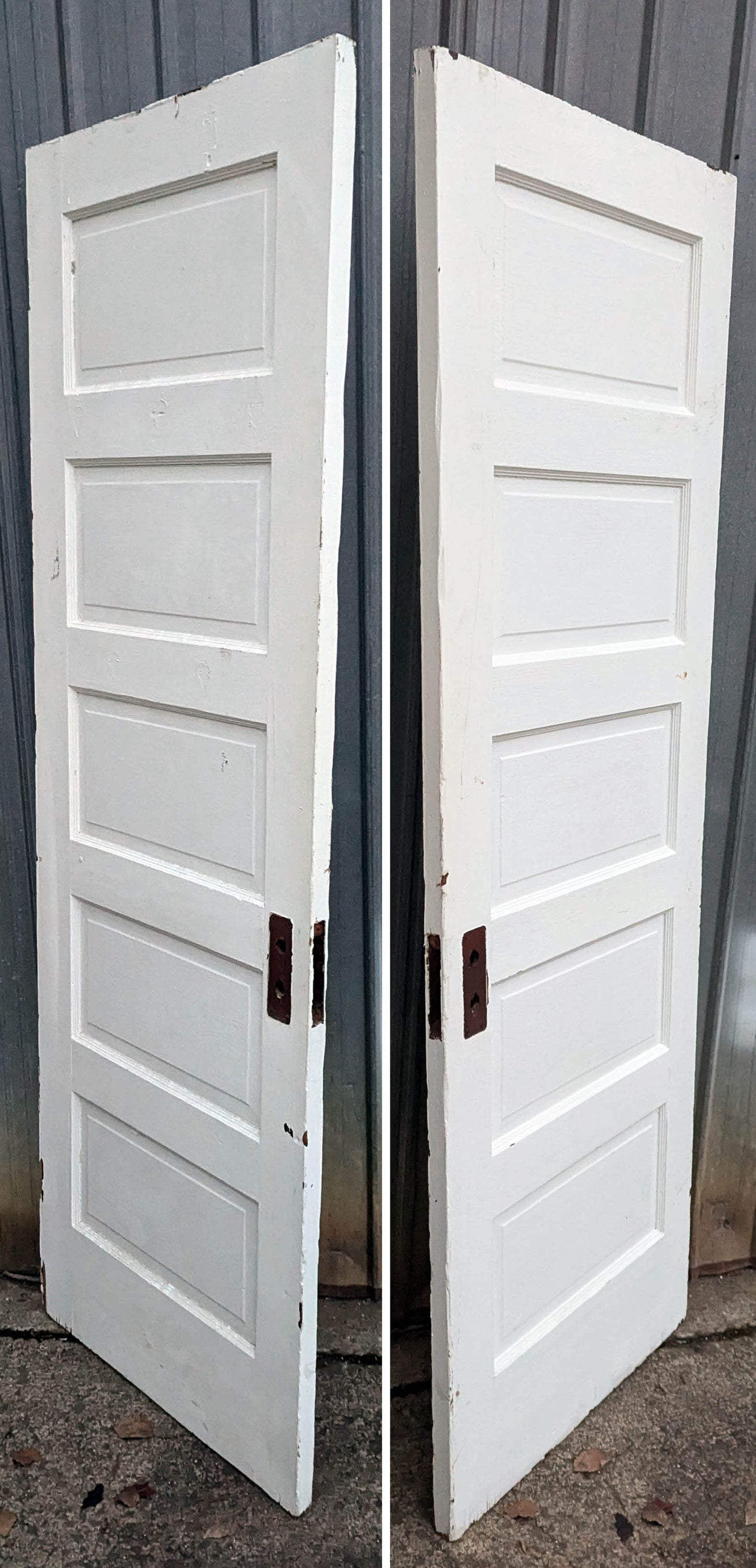 2 available 28"x77" Antique Vintage Old Reclaimed Salvaged Interior Wood Wooden Door 5 Panels