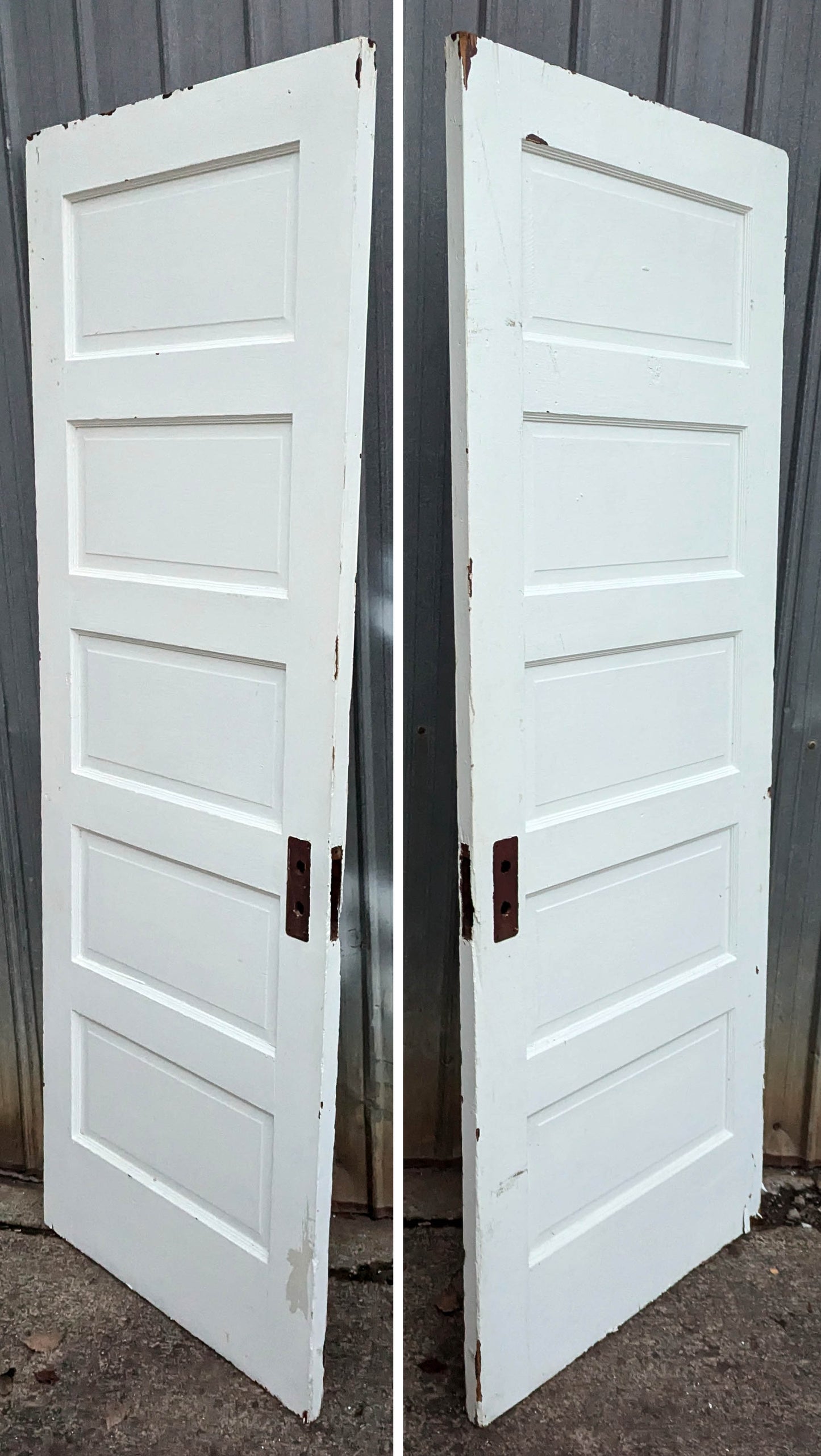2 available 28"x77" Antique Vintage Old Reclaimed Salvaged Interior Wood Wooden Door 5 Panels