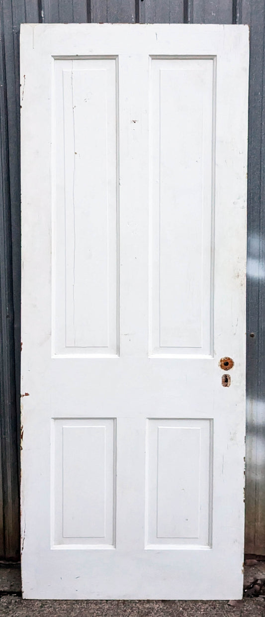 Kori Ritz 28"x76" Antique Vintage Old Reclaimed Salvaged Victorian SOLID Wood Wooden Interior Closet Pantry Entry Door 4 Panels