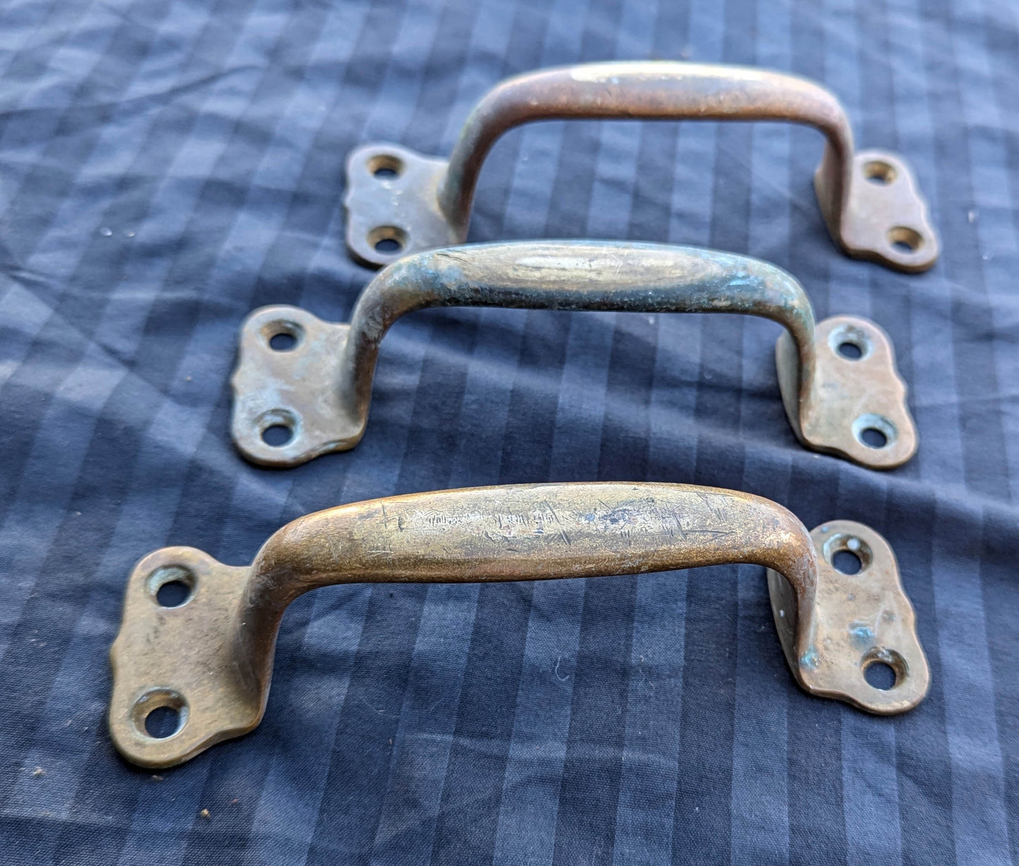 3 available 6" Vintage Antique Old Solid Heavy Cast Bronze Red Brass Closet Pantry Cabinet Door Dresser Desk Drawer Handle Pull