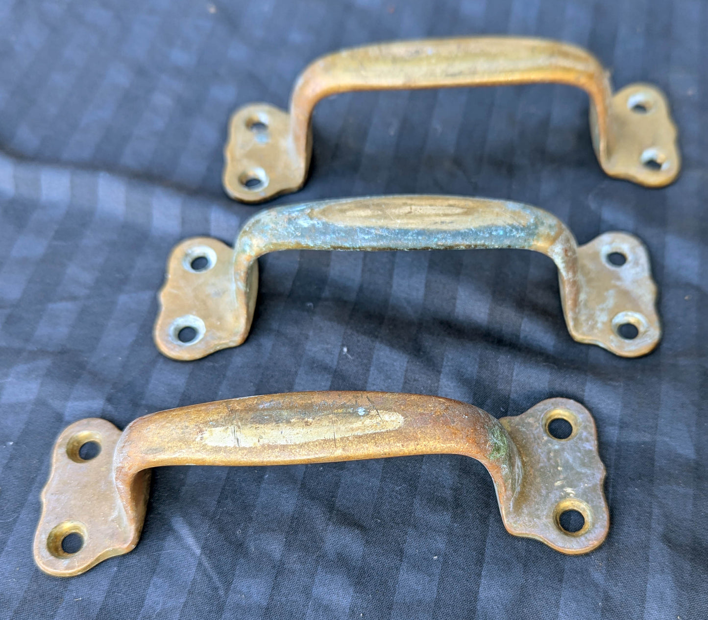 3 available 6" Vintage Antique Old Solid Heavy Cast Bronze Red Brass Closet Pantry Cabinet Door Dresser Desk Drawer Handle Pull