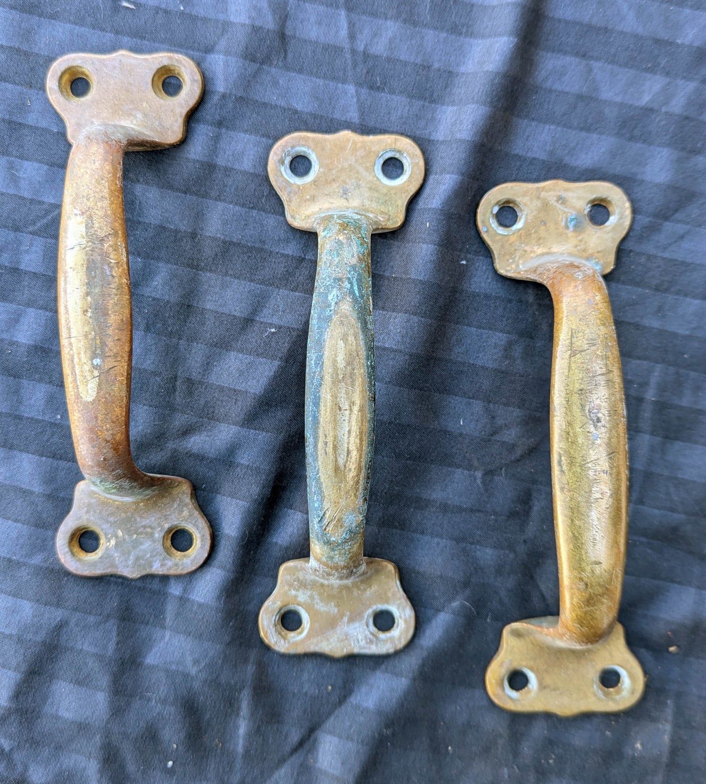 3 available 6" Vintage Antique Old Solid Heavy Cast Bronze Red Brass Closet Pantry Cabinet Door Dresser Desk Drawer Handle Pull