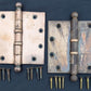 2 Pairs available 5"x5" Antique Vintage Old Reclaimed Salvaged "Stanley" SW Steel Bronze Ball Bearing Exterior Entry Door Hinges