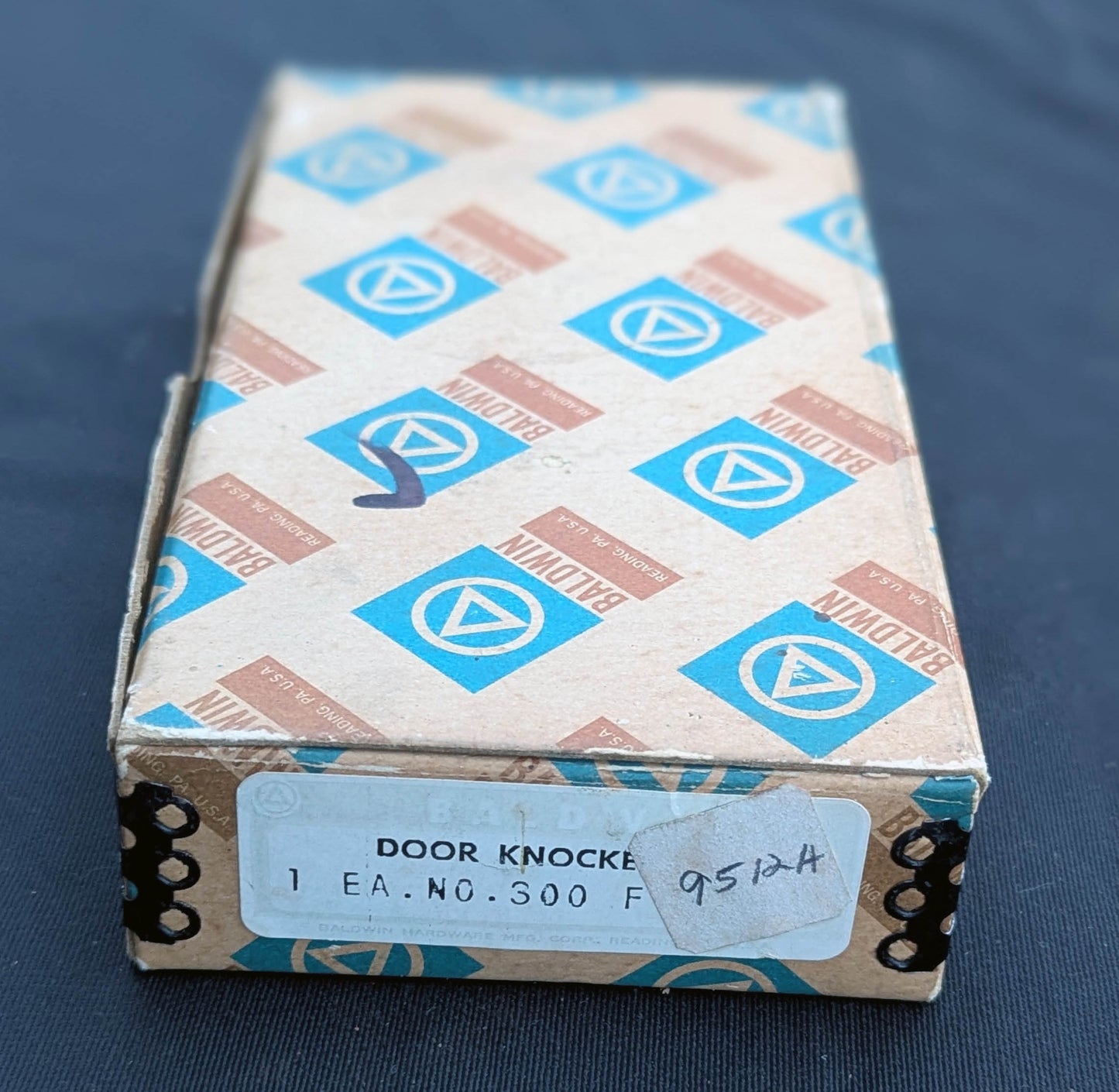 6" Vintage Antique Old NOS "Baldwin" Colonial Style SOLID Cast Brass Door Door Knocker Rapper Plate Polished Glossy