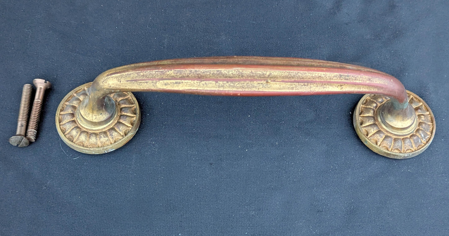 HEAVY! 10" Antique Vintage Old Reclaimed Salvaged Federal Style SOLID Cast Bronze Entry Exterior Door Handle Pull