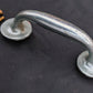 HEAVY! 7.5" Antique Vintage Old Reclaimed Salvaged Art Deco Chrome plated SOLID Cast Brass Door Handle Pull