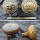 Pair Antique Vintage Old "Board of Education of the City of Detroit" SOLID Brass Doorknob Door Knobs Handles