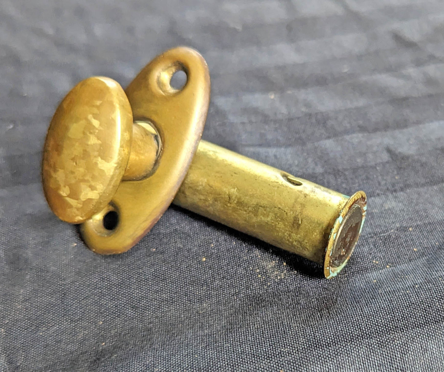 2 available Antique Vintage Old Salvaged Reclaimed Brass Steel Metal Door Privacy Mortise Lock Lockset Bolt Barrel Tube Cylinder Latch Set