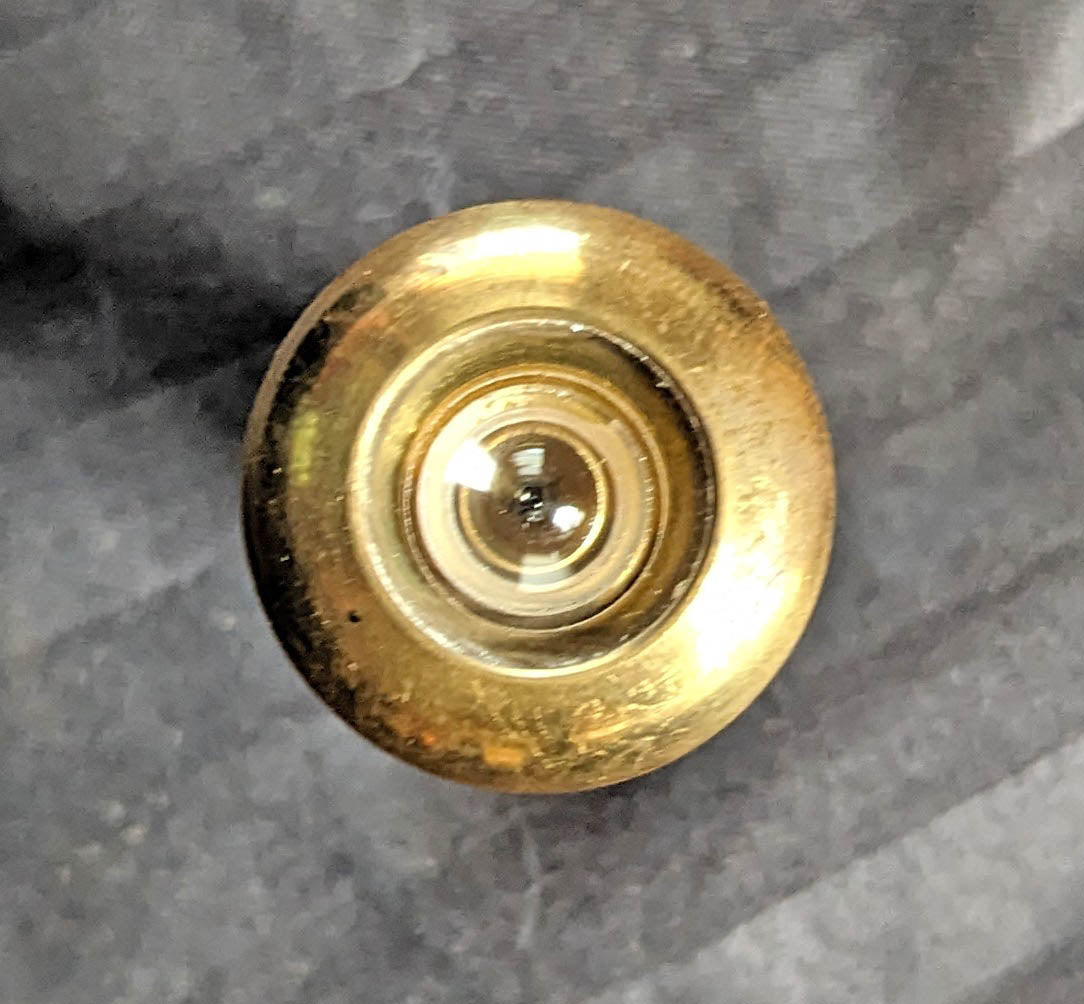 1" diameter Vintage Antique Solid Bronze Door Viewer Spy Glass Peep Hole Hardware