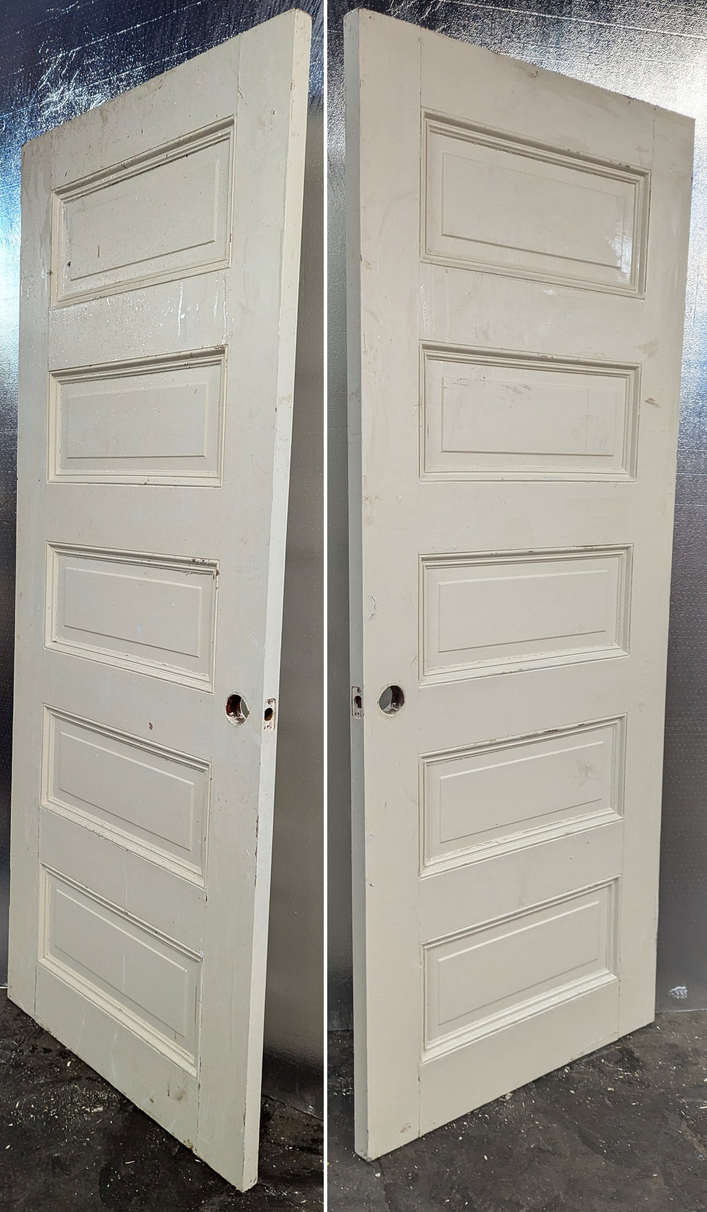 3 available 32"x79" Antique Vintage Old Reclaimed Salvaged Interior SOLID Wood Wooden Room Doors 5 Raised Ladder Panels