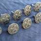 4 Pairs available Round Vintage Old Salvaged Reclaimed "HYER" Hollywood Regency Cast Metal Antique Brass Finish Cabinet Door Drawer Furniture Knob Doorknob Pull Handle