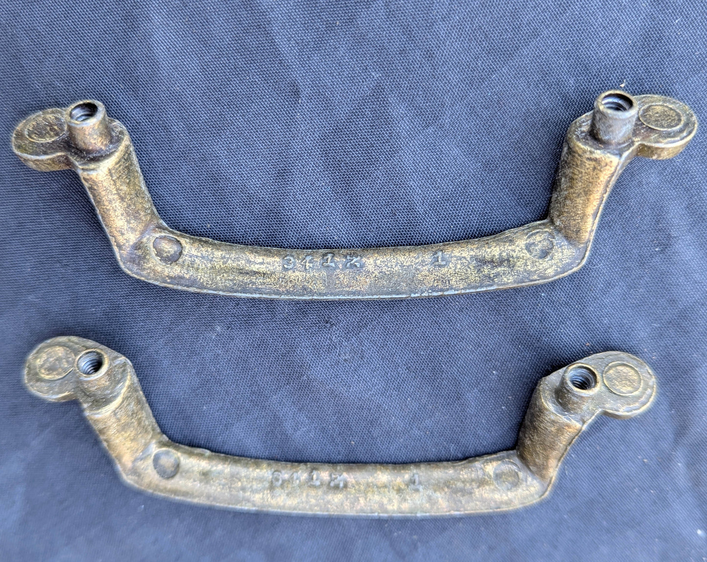 3 Pair available Vintage Old Salvaged Reclaimed Cast Metal Alloy Bar Dresser Drawer Pull Cabinet Door Handle Antique Brass Finish