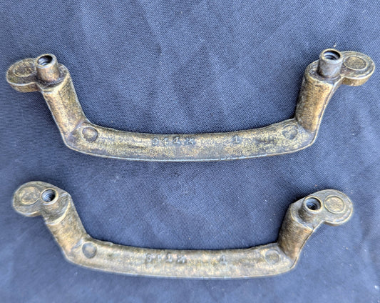 3 Pair available Vintage Old Salvaged Reclaimed Cast Metal Alloy Bar Dresser Drawer Pull Cabinet Door Handle Antique Brass Finish