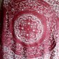 Vintage Black-Tie Collection Round Elegant Tablecloth Woven Nottingham Scranton Lace Co Perma Press Deep Burgundy 70” D- NOS-Made in USA
