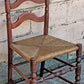 Antique Vintage Old Ladderback Shaker Style Reclaimed Salvaged SOLID Wood Wooden Dining Accent Desk Side Rush Rattan Seagrass Chair Seat