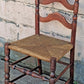 Antique Vintage Old Ladderback Shaker Style Reclaimed Salvaged SOLID Wood Wooden Dining Accent Desk Side Rush Rattan Seagrass Chair Seat