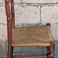 Antique Vintage Old Ladderback Shaker Style Reclaimed Salvaged SOLID Wood Wooden Dining Accent Desk Side Rush Rattan Seagrass Chair Seat