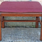 Antique Vintage Old Art Deco Style SOLID Wood Wooden Piano Kneeling Bench Foot Stool Ottoman Plant Stand Pink Purple Striped Fabric