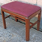 Antique Vintage Old Art Deco Style SOLID Wood Wooden Piano Kneeling Bench Foot Stool Ottoman Plant Stand Pink Purple Striped Fabric