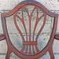 Antique Vintage Old Solid Cherry Wooden Victorian Shield Back Side Dining Lounge Accent Chair Upholstered Upholstery Floral Fabric Seat