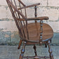 Antique Vintage Old Reclaimed Salvaged Hale SOLID Maple Wood Wooden Side Dining Accent Writing School Desk Windsor Chair Arched Spindle Back