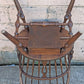 Antique Vintage Old Reclaimed Salvaged Hale SOLID Maple Wood Wooden Side Dining Accent Writing School Desk Windsor Chair Arched Spindle Back