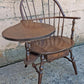 Antique Vintage Old Reclaimed Salvaged Hale SOLID Maple Wood Wooden Side Dining Accent Writing School Desk Windsor Chair Arched Spindle Back